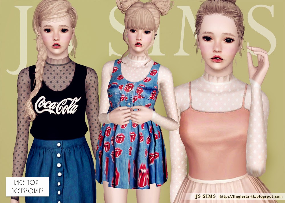 Slik Træ Analytisk Lace Top Accessories + Sleeveless Dress [by JS Sims 3] - FuelForSims