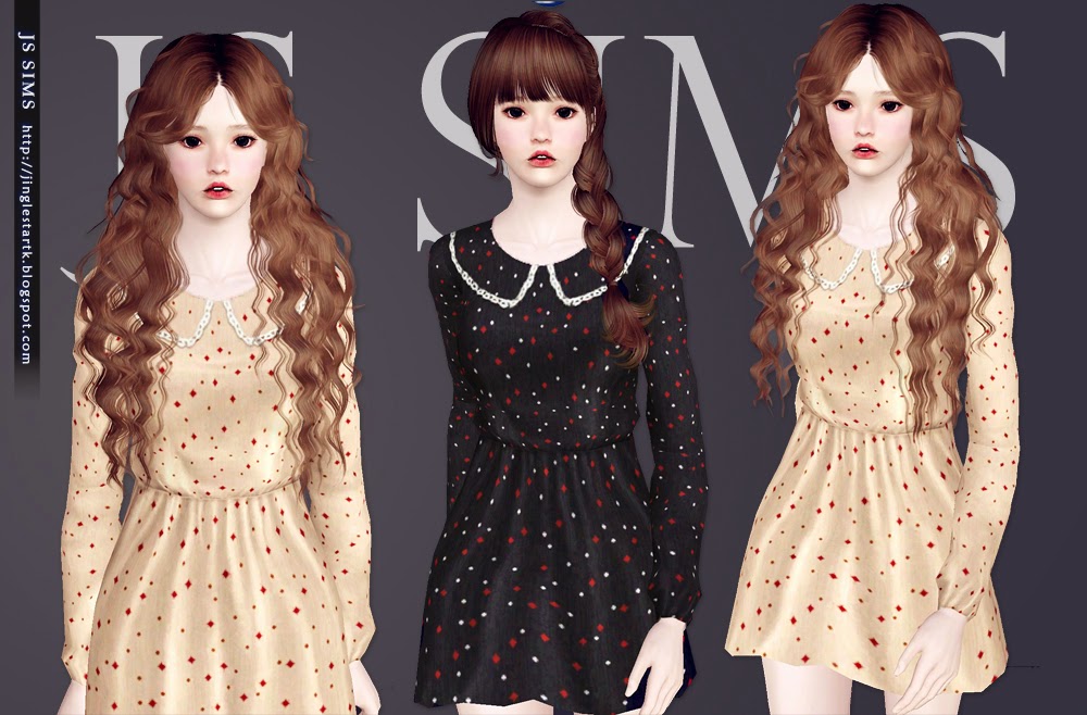 Lace Collar Dress [by JS Sims 3] - FuelForSims